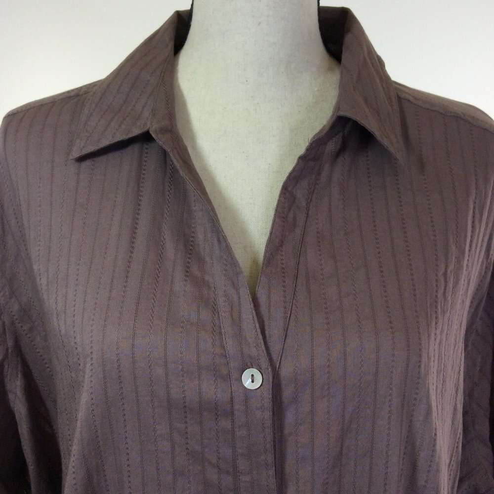 PRESWICK and Moore Womens Shirt Top Size 3X Brown